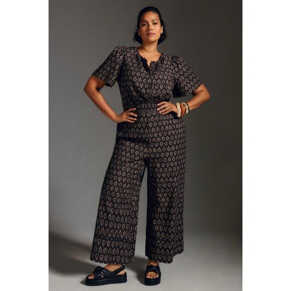Anthropologie Somerset Paisley wide leg jumpsuit size small - Picture 4 of 4